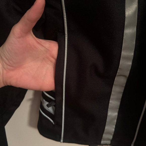 Harley Davidson Women M Jacket Black Gray Reflective Double Layer Cold Ride Coat - Picture 6 of 7